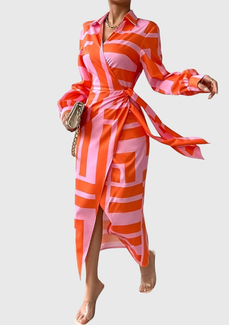 Everly™ | Elegant Wrap Dress with Print