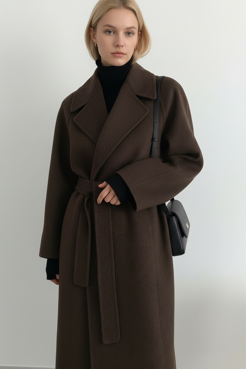 Caith – Elegant Belted Long Coat