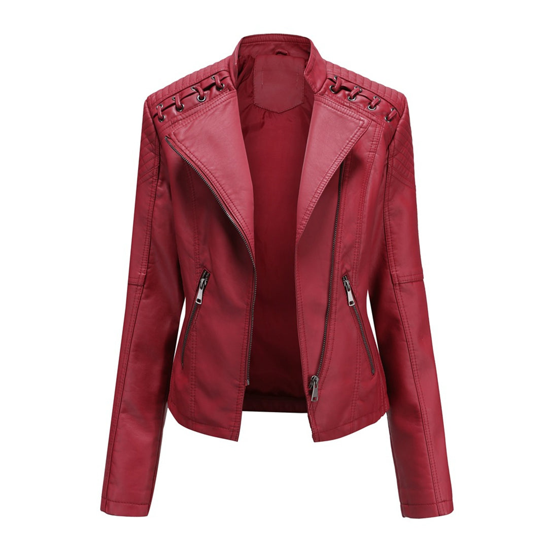 Serena | Giacca Trapuntata Biker Asimmetrica con Occhielli