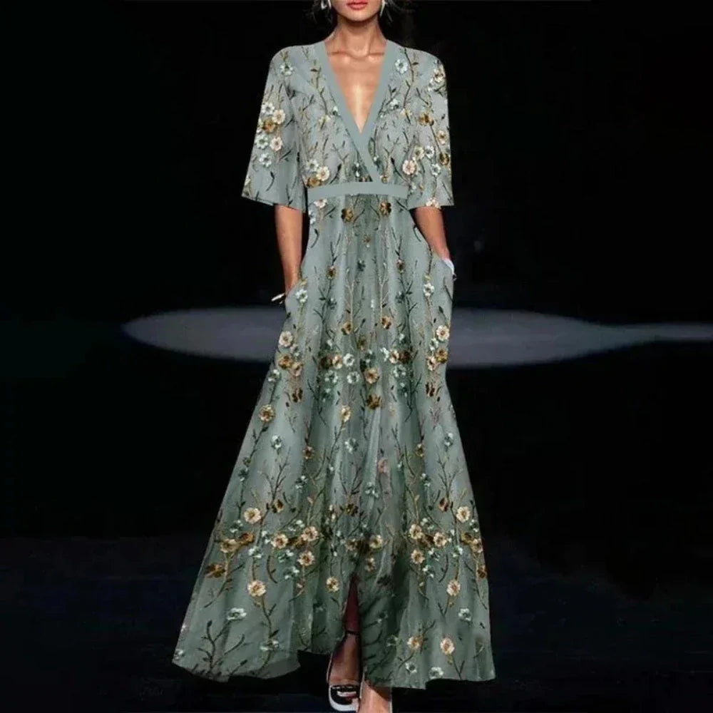 Jamie | Elegant Maxi Dress with Floral Pattern