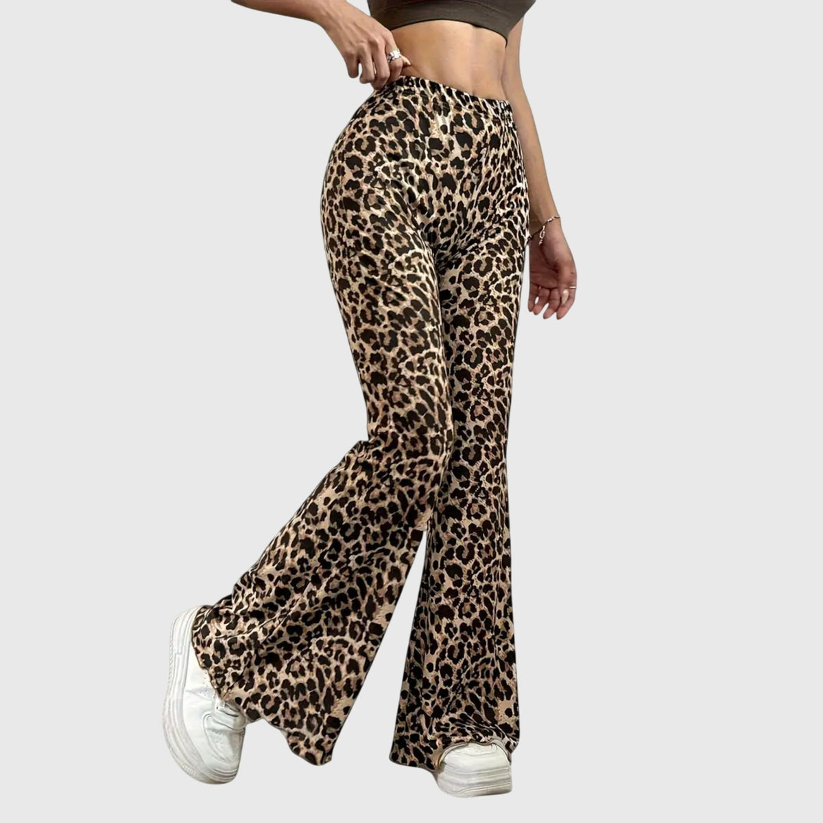 Leopard Bootcut Pants