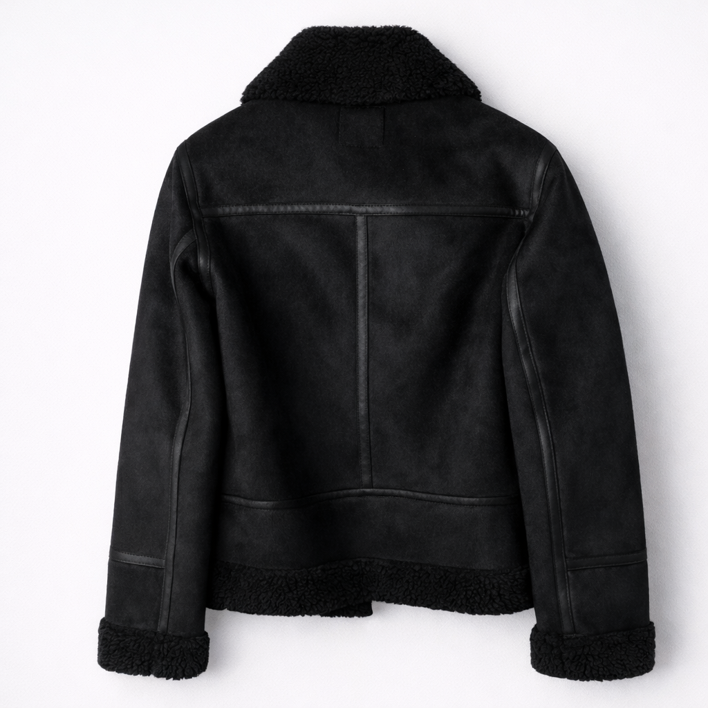 Aurelia – Shearling Suede Aviator Jacket