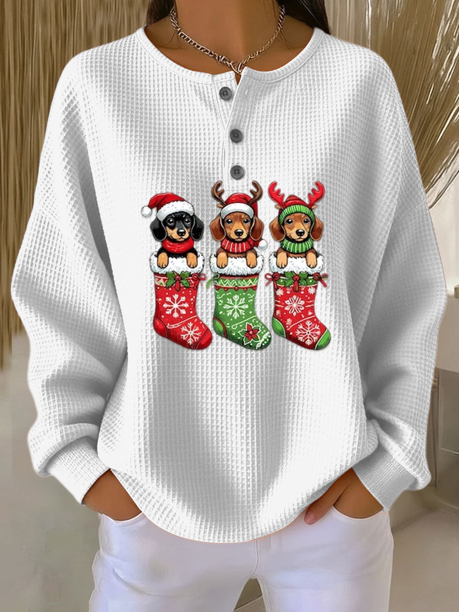 Grethe | Vintage Christmas Sweater with Dog Motif